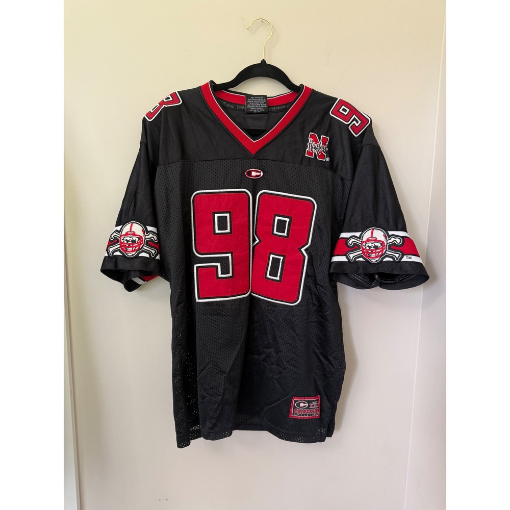 Vtg Y2K Nebraska Cornhuskers Colosseum Blackshirts 90s Sz M Jersey Mesh/Nylon